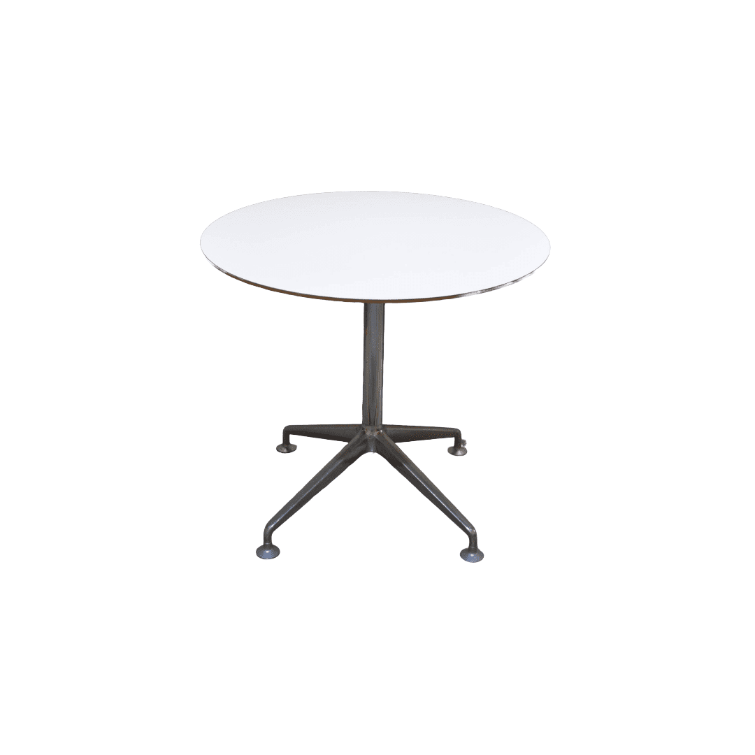 Orangebox Dune Round Meeting Table White Chrome (1) Orangebox Dune Round Meeting Table White Chrome