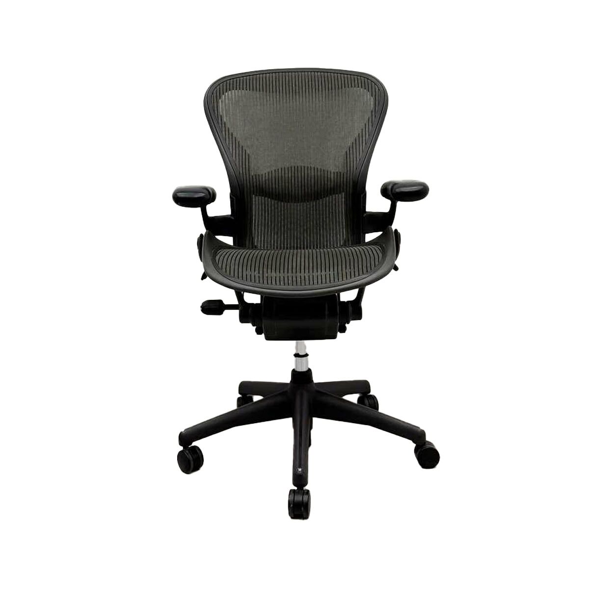 Herman Miller Aeron Grey Mesh Lumbar Fixed Arms Graphite Frame Rear Tilt Front Herman Miller Aeron Grey Mesh Lumbar Fixed Arms Graphite Frame Rear Tilt Front