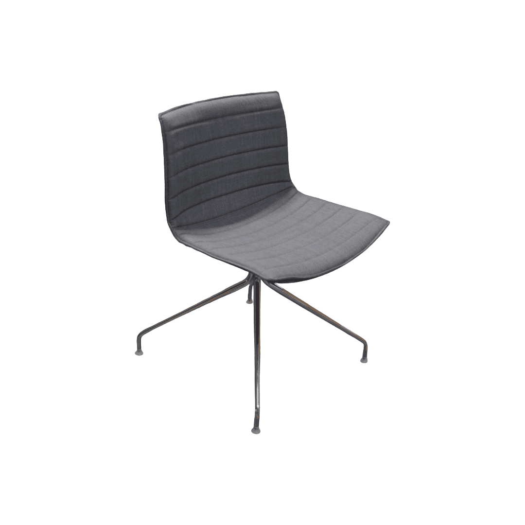 Arper Catifa 46 Grey Fabric Chrome (2) Arper Catifa 46 Grey Fabric Chrome