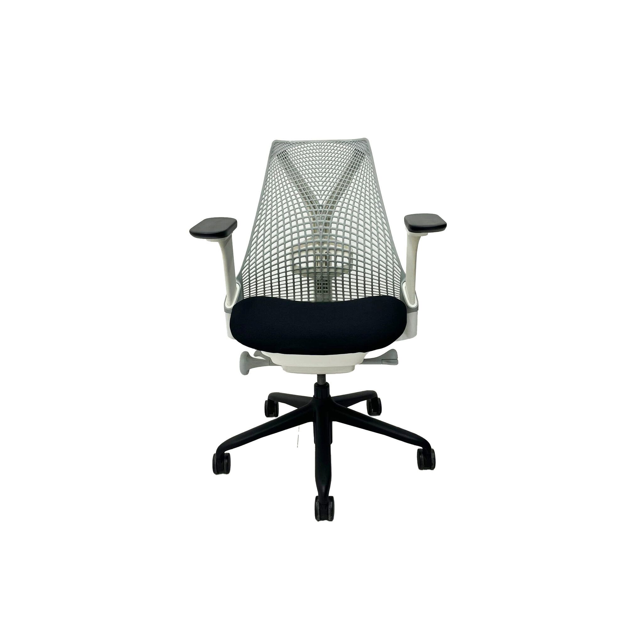 Herman Miller Sayl Grey White Black Front Herman Miller Sayl Task Chair